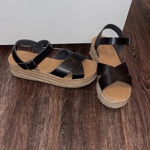 Platform wedge sandals. Size 8.